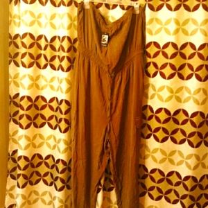 Plus size Halter cargo jumpsuit